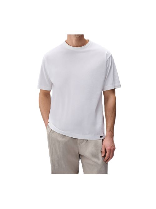 Massimo Osti T-Shirt in jersey di cotone mercerizzato tinta in capo Massimo Osti Studio | MTS109A110521G103 GAUZE WHITE